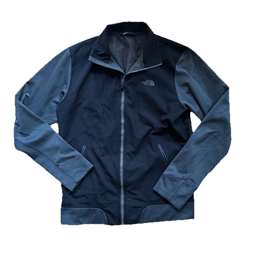 North Face Kadet Full Zip Black Jacket Men's Size M Lightweight Track Logo‎ Hike